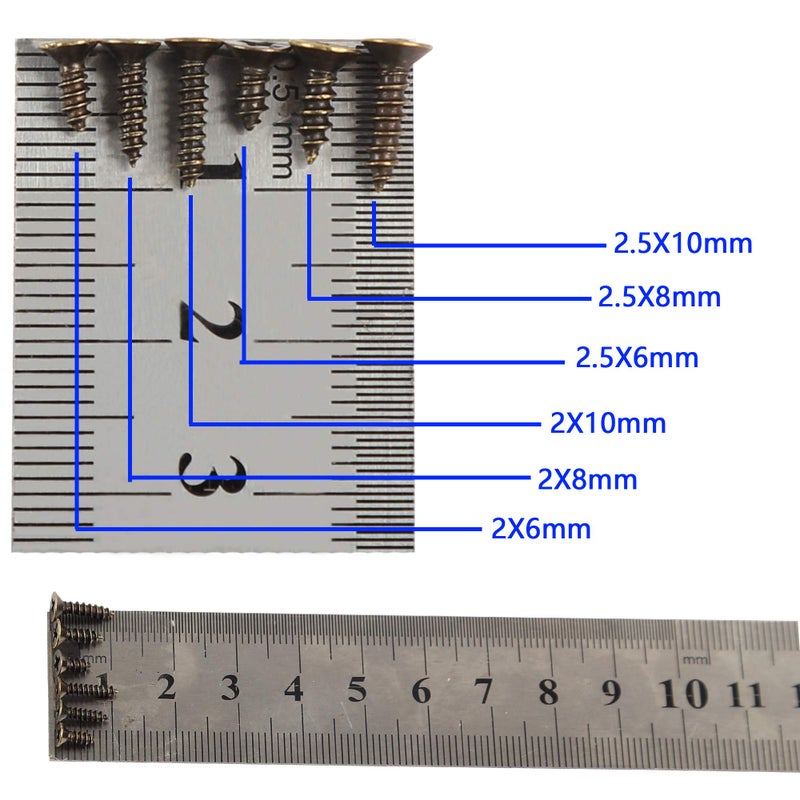 newlng 1200pcs Small Screws Phillips Flat Head Cross Self Tapping Tiny Screw Cabinet Electronic Accessories Screw Multifunctional DIY Micro Woodworking Screws Set Bronze - Image 3